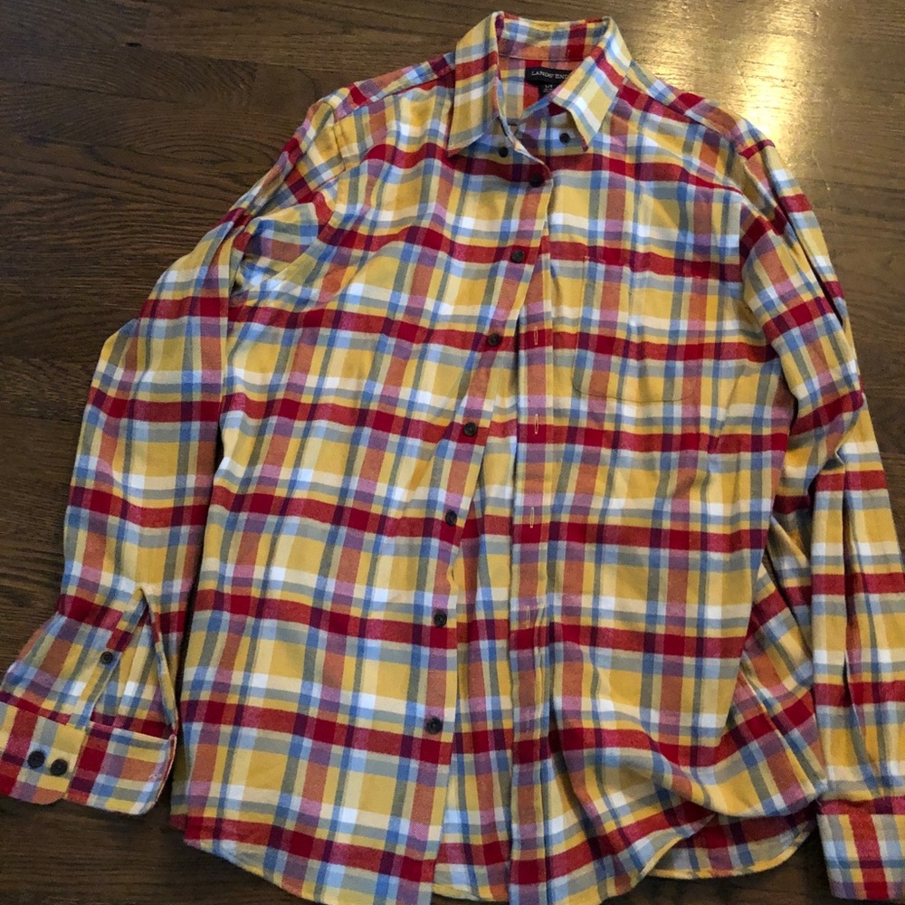 LANDS END LARGE TALL PLAID SHIRT
